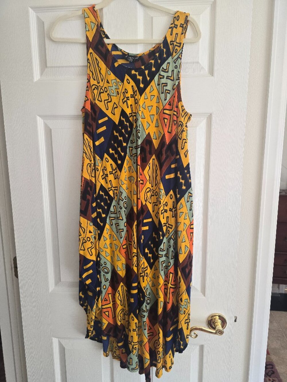 Tribal Sleeveless Casual Swing Dress OS